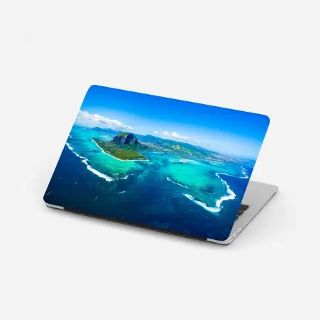 Laptop-Aufkleber panorama Le Morne über der lagune von Mauritius – Wallnifity®