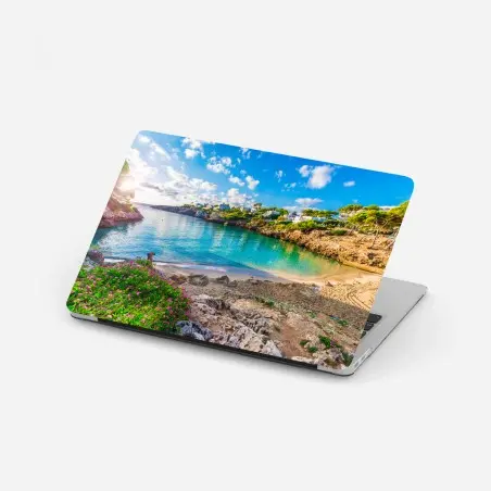 Laptop-Aufkleber sonnige Cala Esmeralda türkisbucht – Wallnifity®