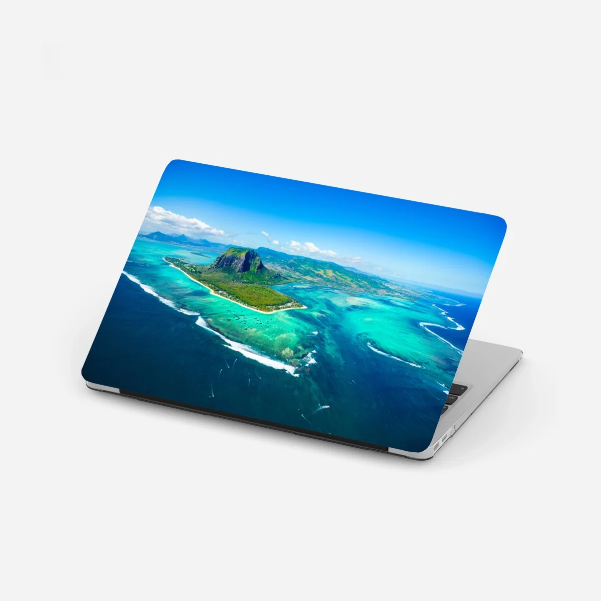 Laptop-Aufkleber Le Morne panorama der türkislagune – Wallnifity® Laptop-Aufkleber Le Morne panorama der türkislagune – Wallnifity®