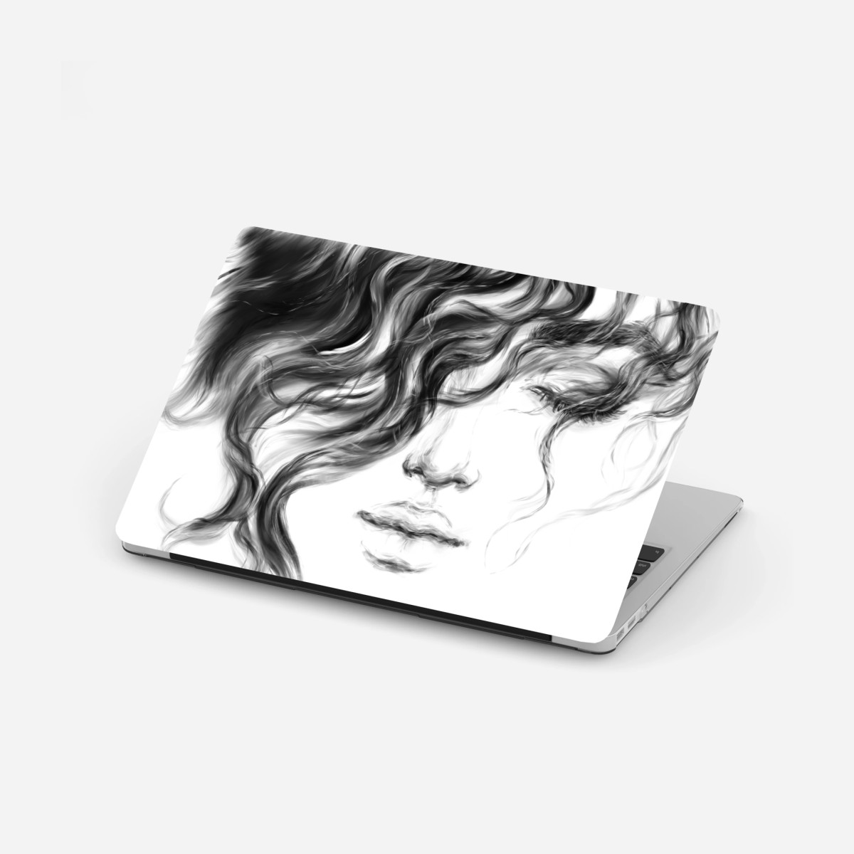 Laptop-Aufkleber ätherisches monochromes porträt – Wallnifity®