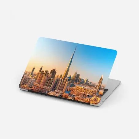 Laptop-Aufkleber Dubai skyline in der goldenen stunde – Wallnifity®