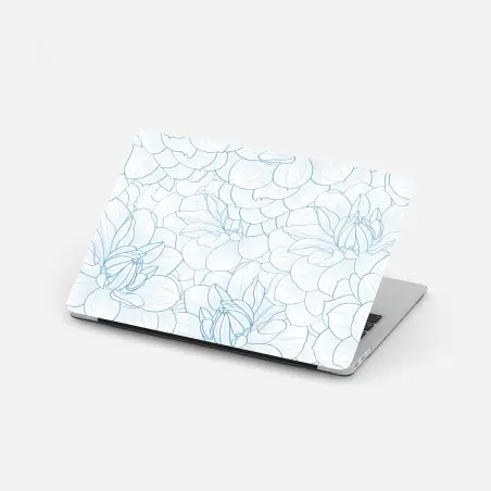 Laptop-Aufkleber zartes blaues blumenmuster – Wallnifity®