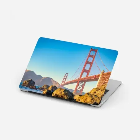 Laptop-Aufkleber Golden Gate Bridge über der bucht von San Francisco – Wallnifity®