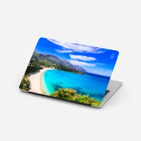 Laptop-Aufkleber türkisstrand küstenlandschaft – Wallnifity®