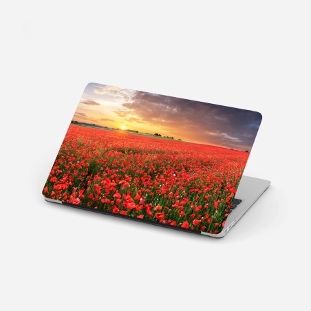 Laptop-Aufkleber mohnfeld im sonnenuntergang – Wallnifity®