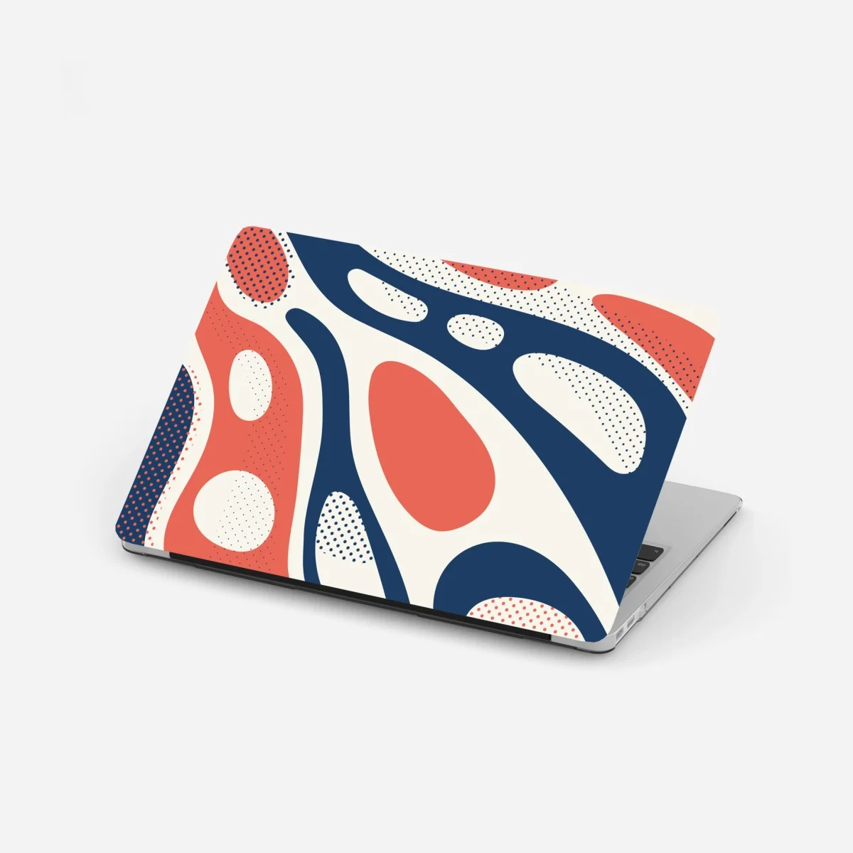 Laptop-Aufkleber retro korallenrot und marineblau abstraktes muster – Wallnifity® Laptop-Aufkleber retro korallenrot und marineblau abstraktes muster – Wallnifity®