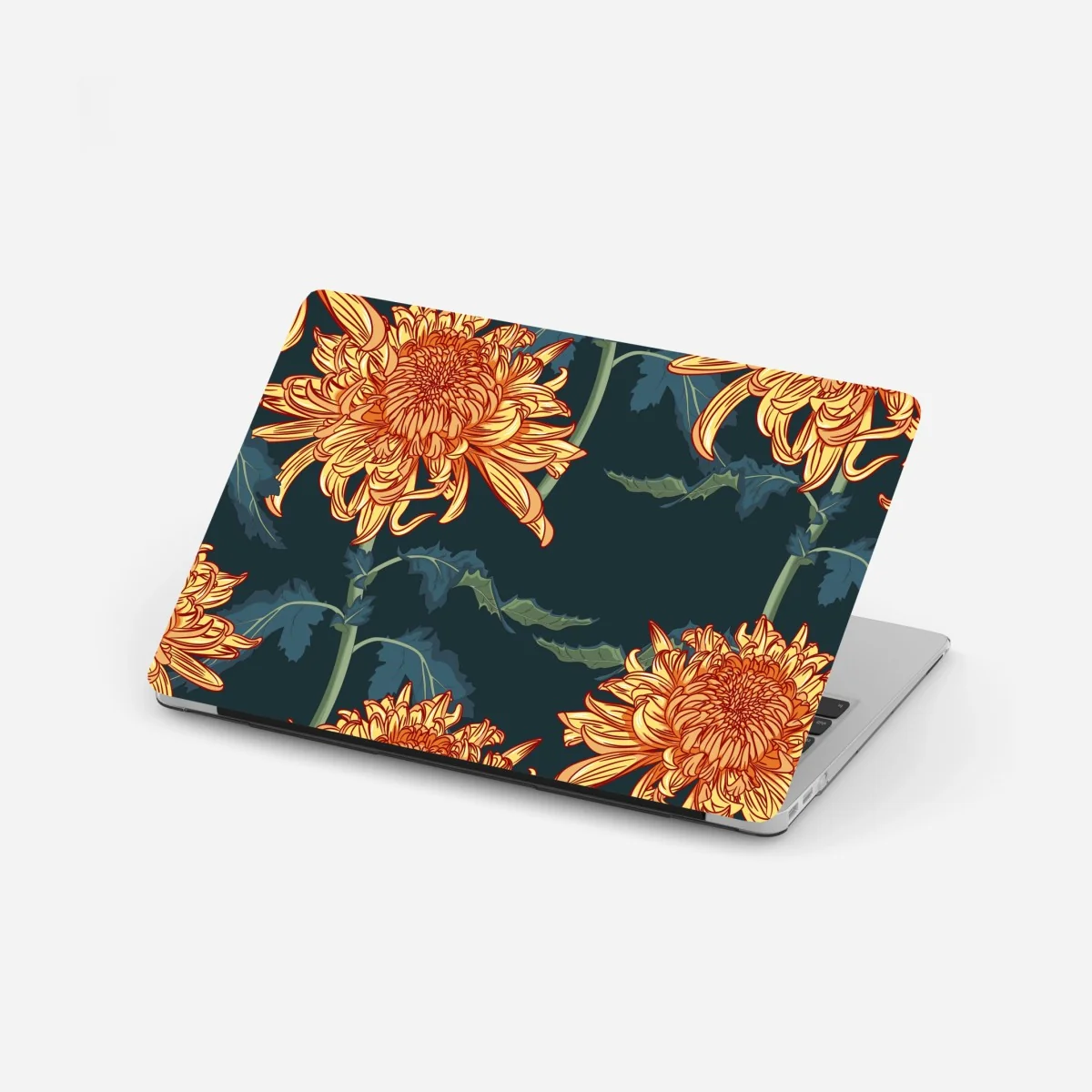 Laptop-Aufkleber goldene chrysantheme botanisches muster – Wallnifity® Laptop-Aufkleber goldene chrysantheme botanisches muster – Wallnifity®