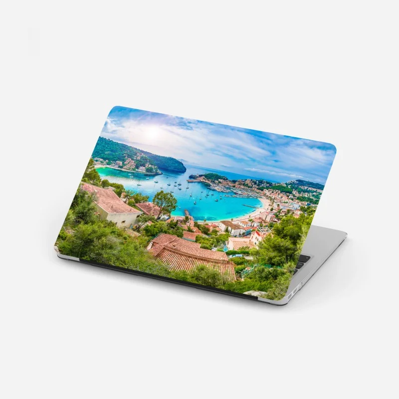 Laptop-Aufkleber sonnige panoramaaufnahme von Port de Soller