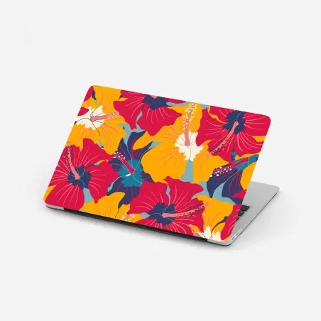 Laptop-Aufkleber lebhaftes hibiskusmuster – Wallnifity®