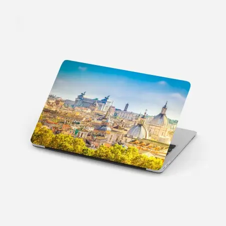 Laptop-Aufkleber sonnige skyline von Rom mit kuppeln – Wallnifity®