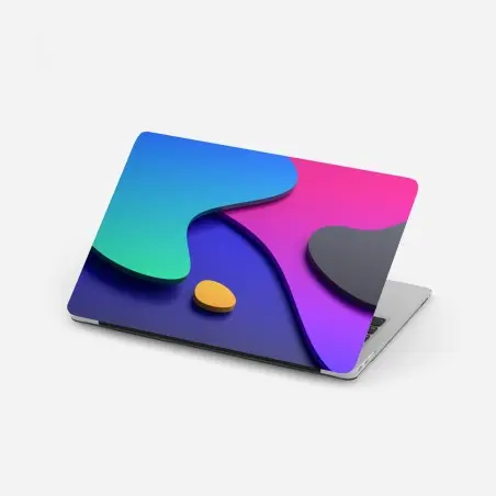 Laptop-Aufkleber lebhafte abstrakte 3d-kurven – Wallnifity®