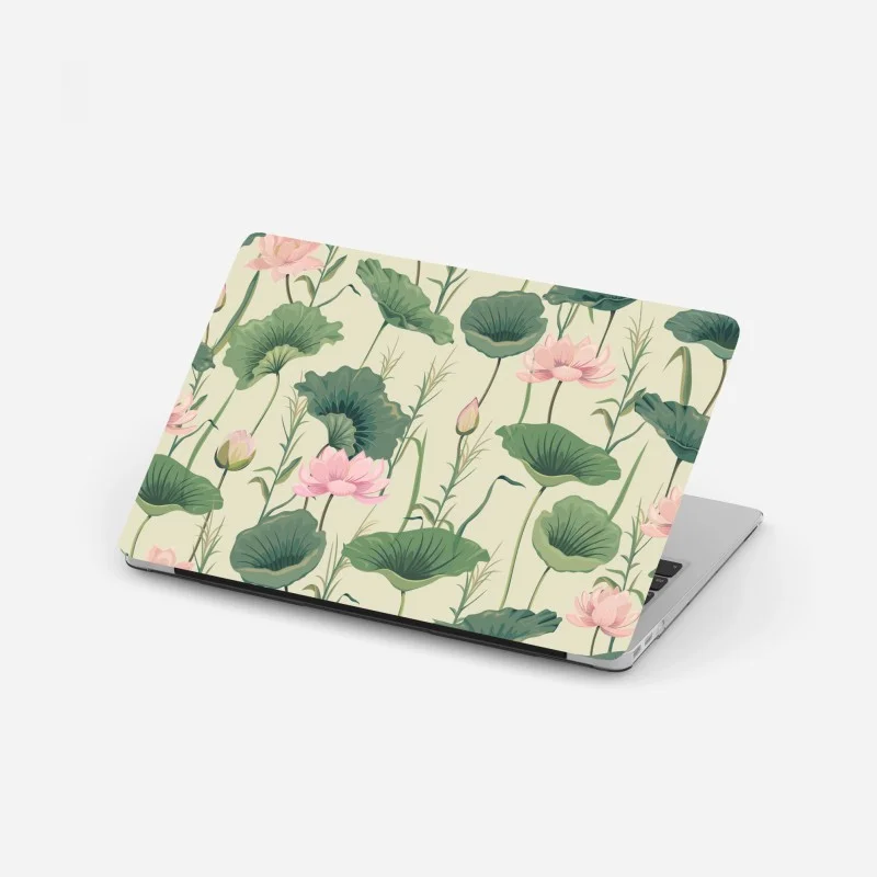 Laptop-Aufkleber sanfter lotusgarten botanisches muster