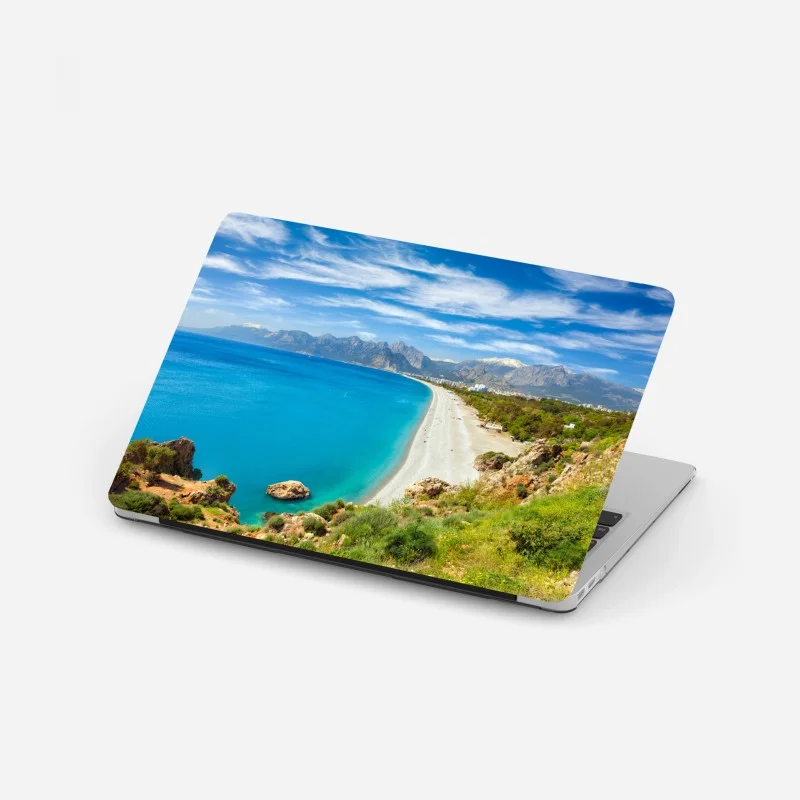Laptop-Aufkleber ruhiger strand von Konyaalti, Antalya
