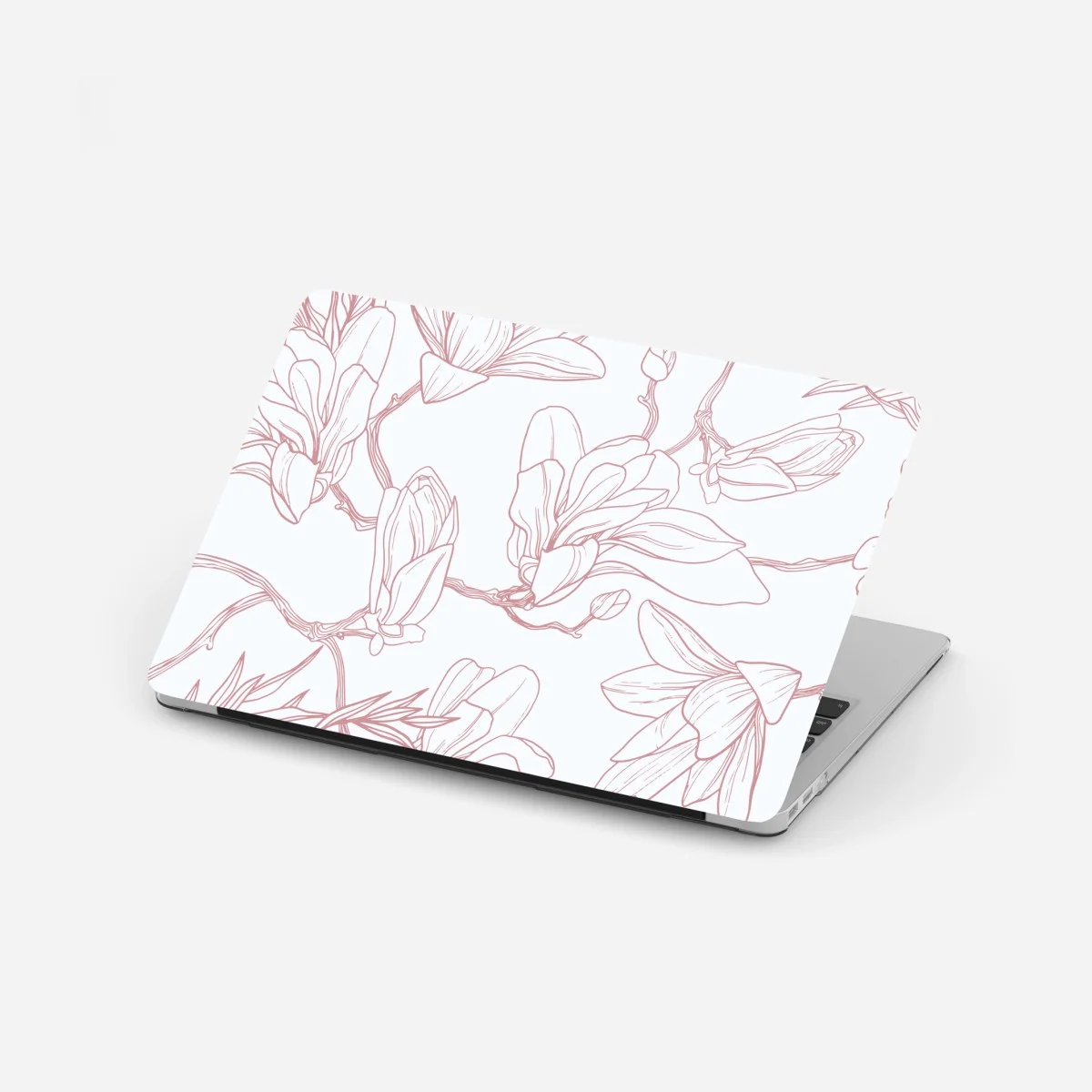 Laptop-Aufkleber zartes magnolienmuster in sanftem rosa – Wallnifity® Laptop-Aufkleber zartes magnolienmuster in sanftem rosa – Wallnifity®