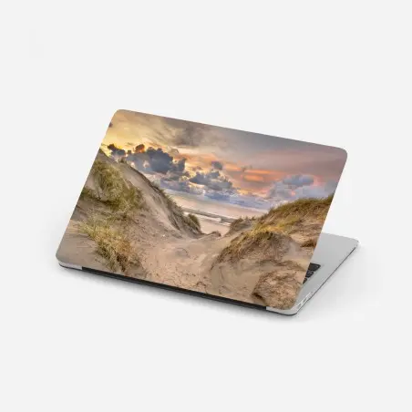 Laptop-Aufkleber sonnenuntergang über den dünen – Wallnifity®