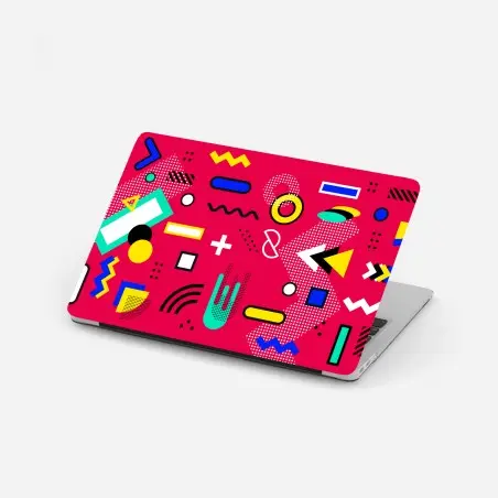 Laptop-Aufkleber lebhaftes geometrisches pop-muster – Wallnifity®