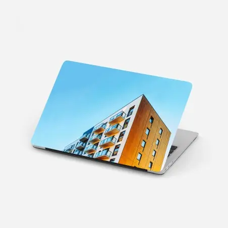Laptop-Aufkleber modernes wohngebäude mit balkonen – Wallnifity®