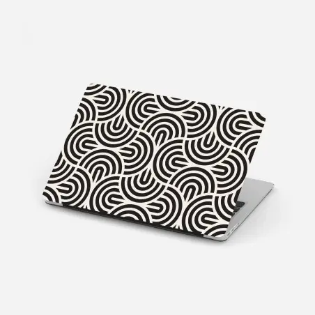 Laptop-Aufkleber schwarz-weiß geometrisches muster – Wallnifity®