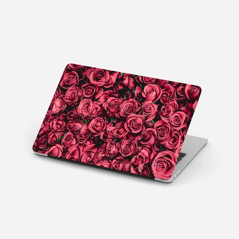 Laptop-Aufkleber pralle rote rosen wandbild – Wallnifity®