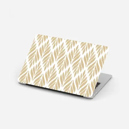 Laptop-Aufkleber goldenes blattmuster nahtloses design – Wallnifity®