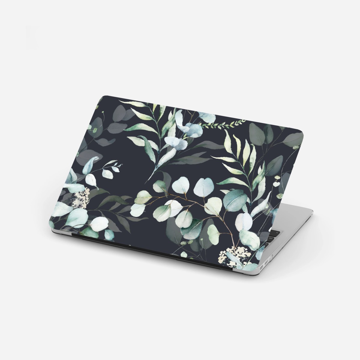 Laptop-Aufkleber eukalyptus aquarell botanisches muster auf dunklem hintergrund – Wallnifity®
