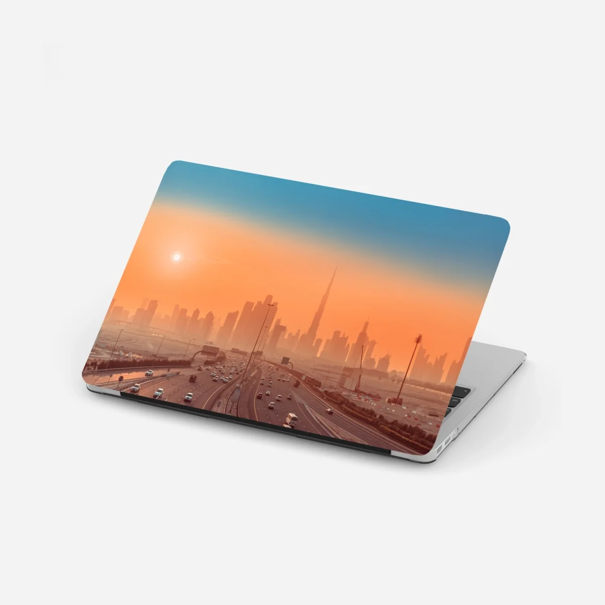 Laptop-Aufkleber Dubai skyline bei sonnenaufgang – Wallnifity® Laptop-Aufkleber Dubai skyline bei sonnenaufgang – Wallnifity®