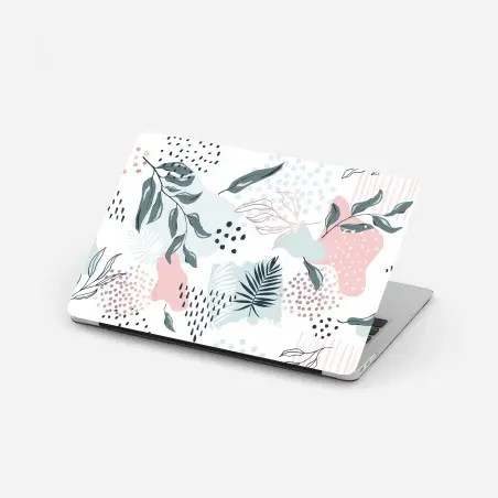 Laptop-Aufkleber pastellfarbenes botanisches abstraktes muster – Wallnifity®