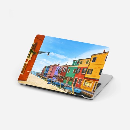 Laptop-Aufkleber bunte kanalhäuser von Burano – Wallnifity®
