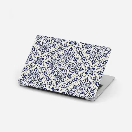 Laptop-Aufkleber marineblaues damast-fliesenmuster – Wallnifity®