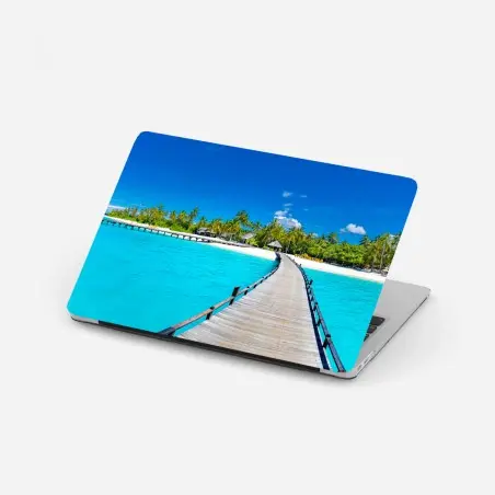 Laptop-Aufkleber tropischer türkiser strand – Wallnifity®