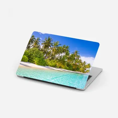 Laptop-Aufkleber tropischer palmenstrand – Wallnifity®