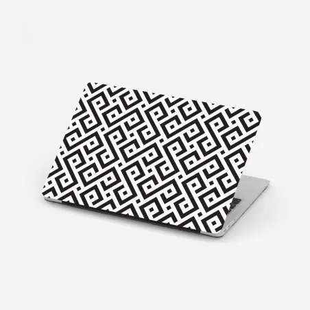 Laptop-Aufkleber zeitloses schwarz-weiß geometrisches muster – Wallnifity®