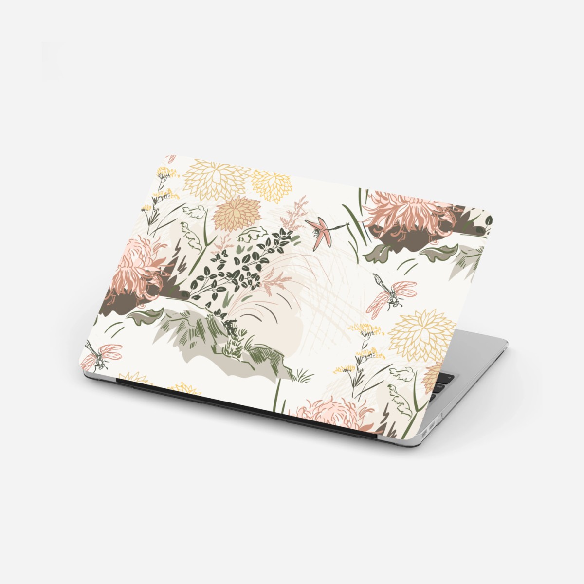 Laptop-Aufkleber zartes pastell-blumenmuster – Wallnifity®