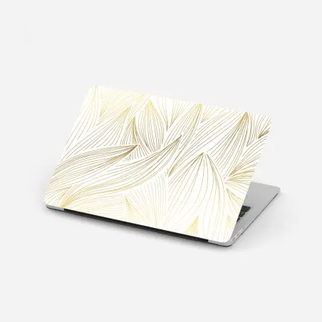 Laptop-Aufkleber goldene blattlinien – Wallnifity®