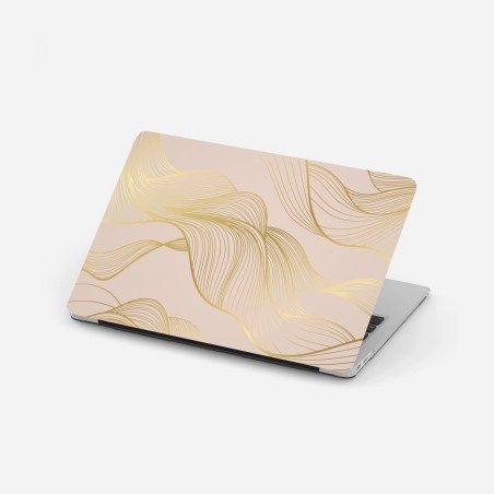 Laptop-Aufkleber abstraktes muster goldener wellen – Wallnifity®