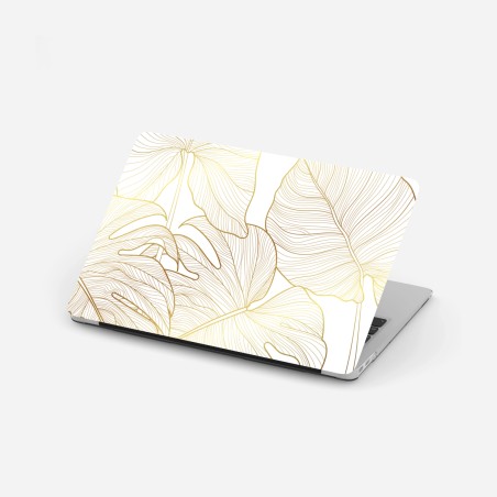 Laptop-Aufkleber goldene botanische blattzeichnung – Wallnifity®