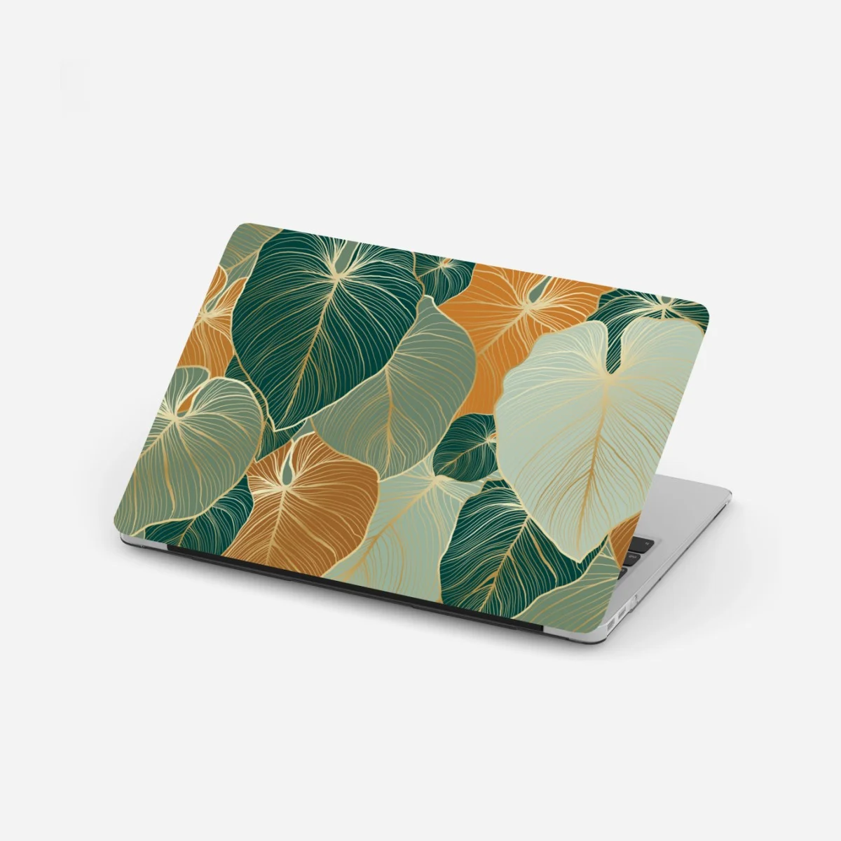 Laptop-Aufkleber türkis-goldenes botanisches blättermuster – Wallnifity® Laptop-Aufkleber türkis-goldenes botanisches blättermuster – Wallnifity®