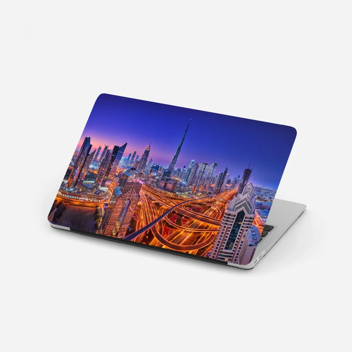 Laptop-Aufkleber Dubai panorama bei dämmerung – Wallnifity® Laptop-Aufkleber Dubai panorama bei dämmerung – Wallnifity®