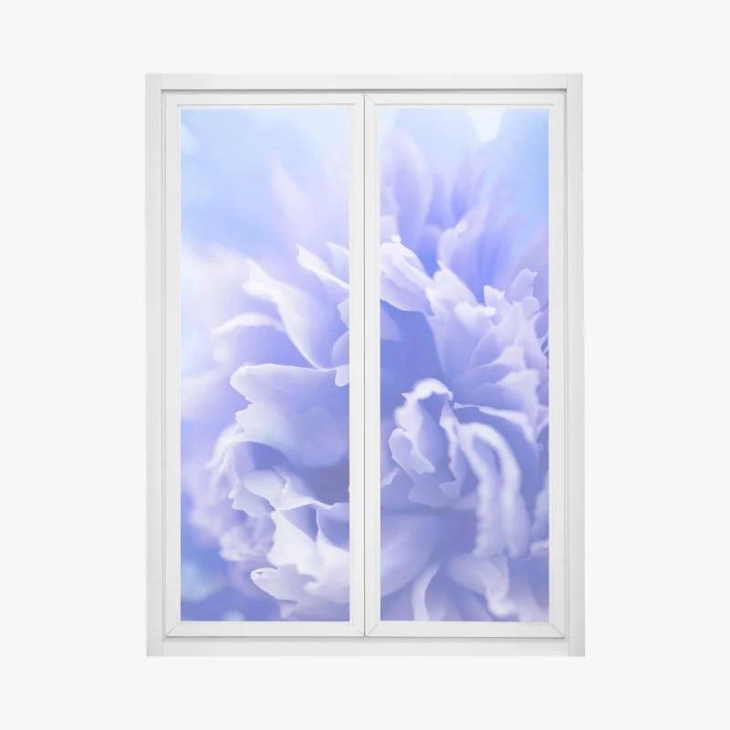 Fensteraufkleber sanfte blaue abstrakte blume nahaufnahme