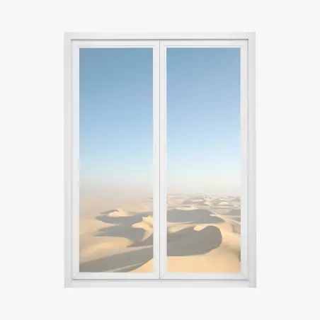 Fensteraufkleber endlose wüstendünen unter blauem himmel – Wallnifity®