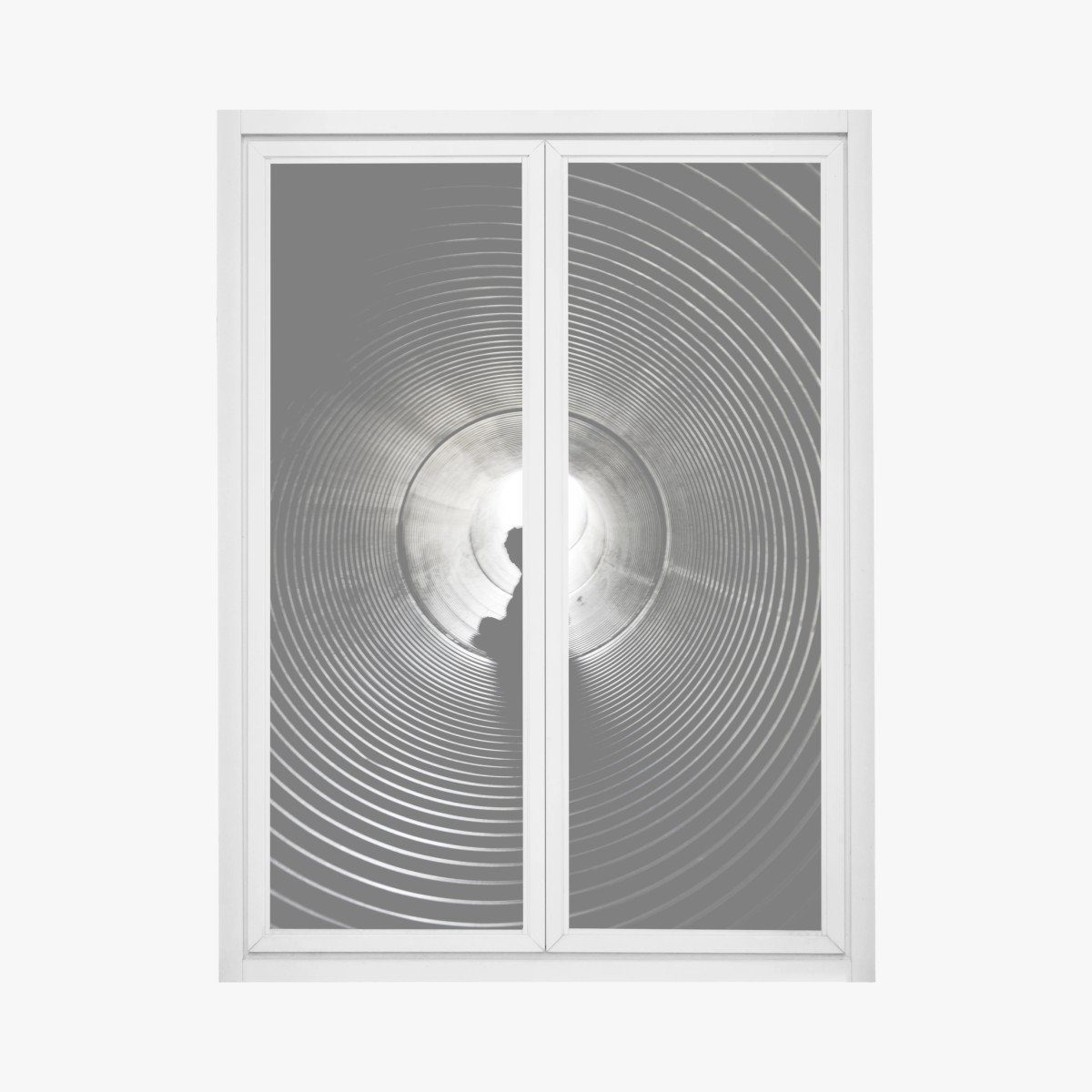 Fensteraufkleber silhouette in einem spiraltunnel – Wallnifity®