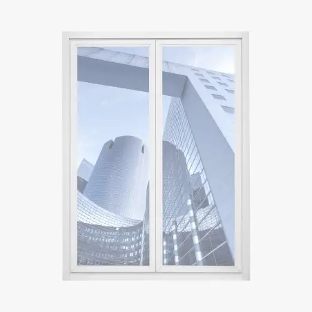 Fensteraufkleber moderne blaue stadtsilhouette – Wallnifity®