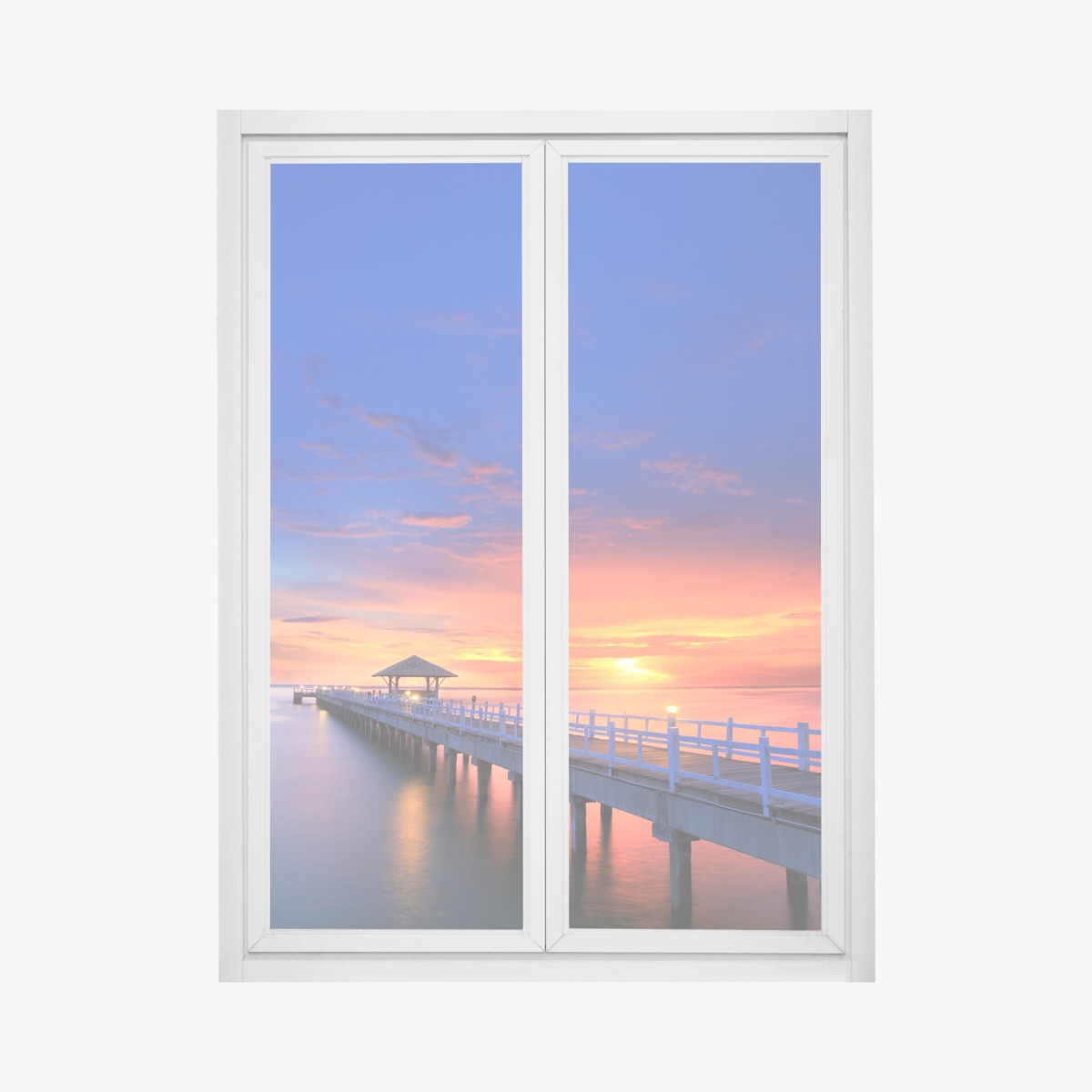 Fensteraufkleber mole bei sonnenuntergang am strand – Wallnifity®
