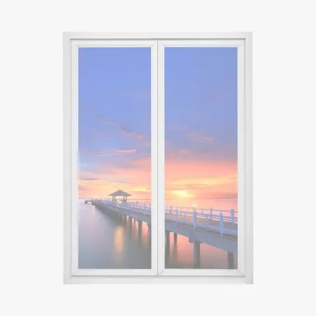 Fensteraufkleber mole bei sonnenuntergang am strand – Wallnifity®
