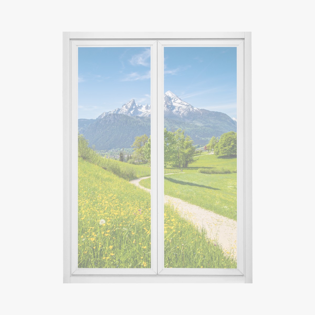Fensteraufkleber alpenwiese und bergpfad – Wallnifity®