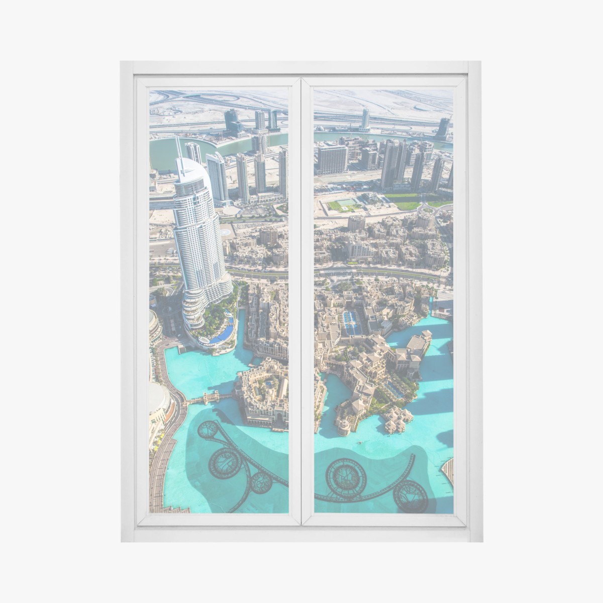Fensteraufkleber luftaufnahme von Downtown Dubai – Wallnifity®