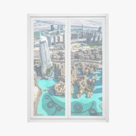 Fensteraufkleber luftaufnahme von Downtown Dubai – Wallnifity®