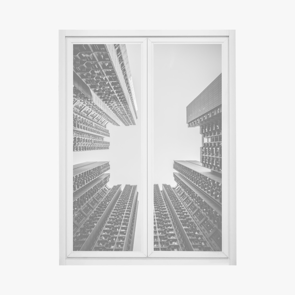 Fensteraufkleber städtische perspektive hochhäuser – Wallnifity®