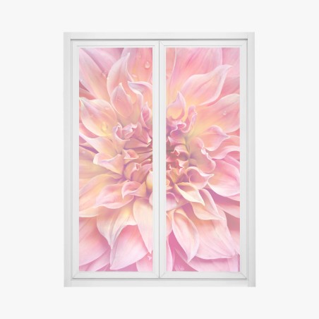 Fensteraufkleber rosa dahlie nahaufnahme – Wallnifity®