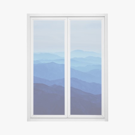 Fensteraufkleber neblige blaue bergschichten – Wallnifity®